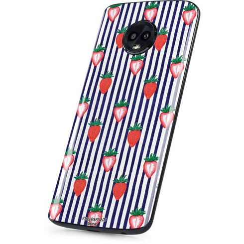 Bouffants and Broken Hearts Strawberries and Stripes Moto G6 Skin