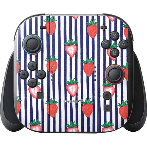 Bouffants and Broken Hearts Strawberries and Stripes Nintendo Switch 2 (2025) with Joy-Con Skin