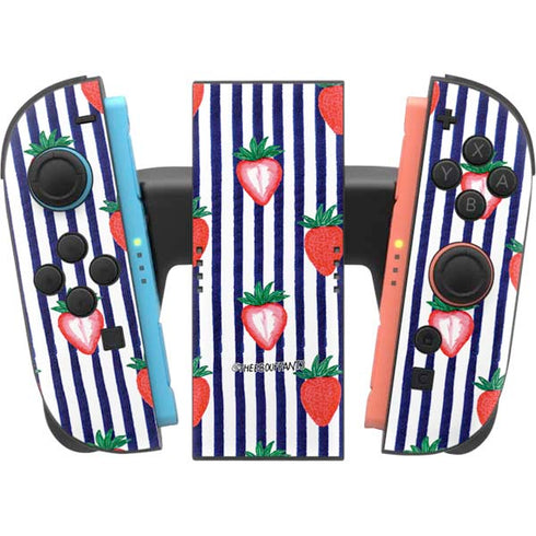 Bouffants and Broken Hearts Strawberries and Stripes Nintendo Switch 2 (2025) Joy-Con Controller Skin