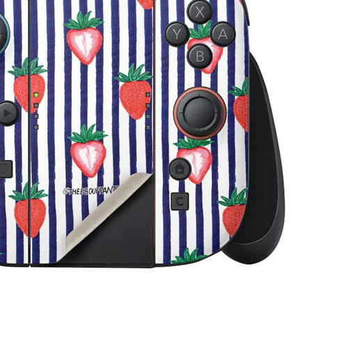 Bouffants and Broken Hearts Strawberries and Stripes Nintendo Switch 2 (2025) Joy-Con Controller Skin
