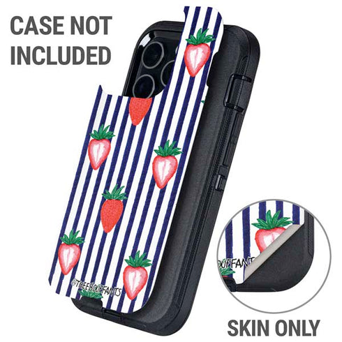 Bouffants and Broken Hearts Strawberries and Stripes Otterbox Defender iPhone Skin