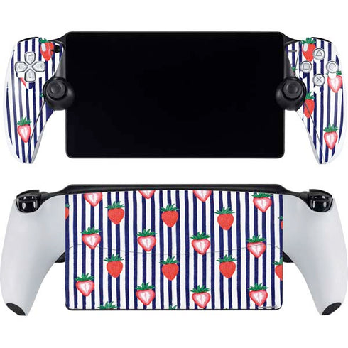 Bouffants and Broken Hearts Strawberries and Stripes PlayStation Portal Remote Player Skin