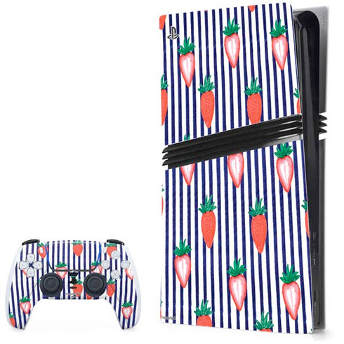 Bouffants and Broken Hearts Strawberries and Stripes PS5 Pro Bundle Skin