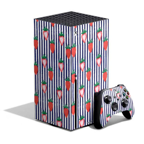 Bouffants and Broken Hearts Strawberries and Stripes Xbox Series X Skins