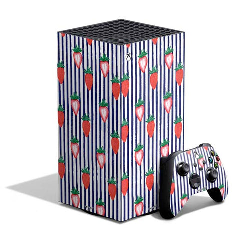 Bouffants and Broken Hearts Strawberries and Stripes XBox Series X Digital Edition Bundle Skin