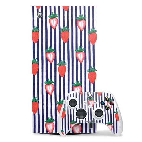Bouffants and Broken Hearts Strawberries and Stripes Xbox Series X Skins