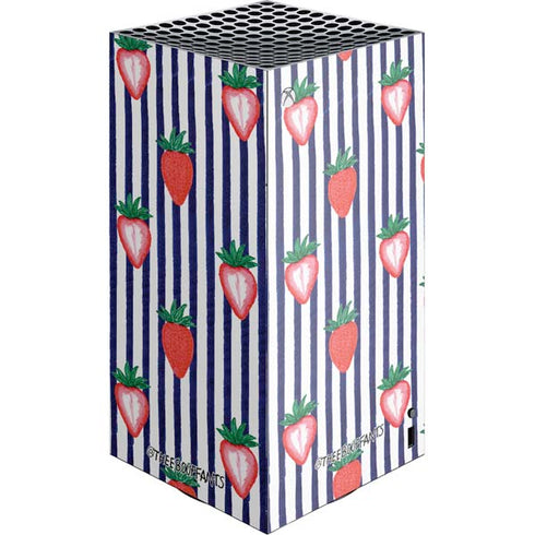 Bouffants and Broken Hearts Strawberries and Stripes XBox Series X Digital Edition Console Skin