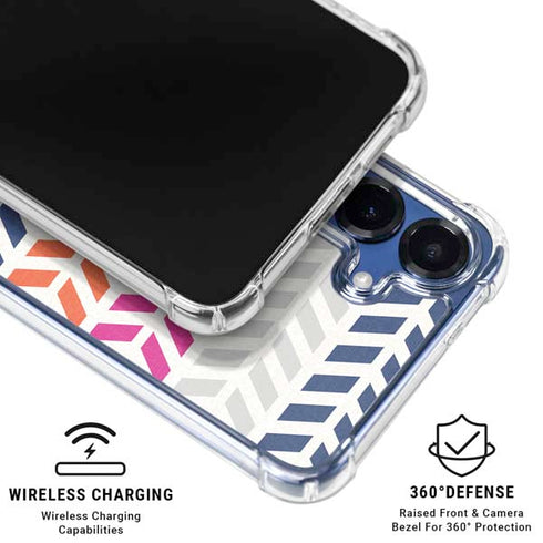 Striped Chevron Galaxy S25 Clear Case