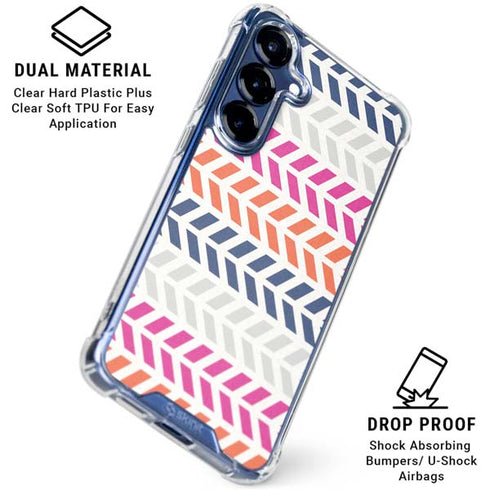 Striped Chevron Galaxy S25 Plus Clear Case