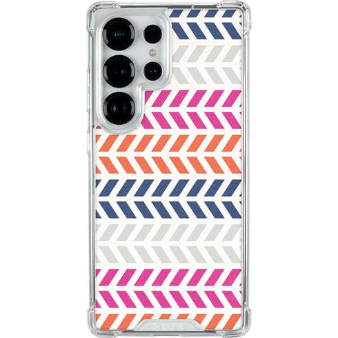 Striped Chevron Galaxy S25 Ultra Clear Case