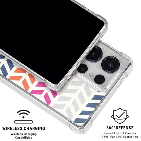 Striped Chevron Galaxy S25 Ultra Clear Case