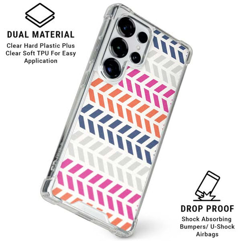 Striped Chevron Galaxy S25 Ultra Clear Case