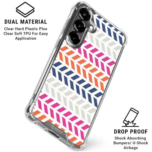Striped Chevron Galaxy S26 Clear Case