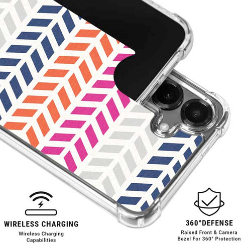Striped Chevron Galaxy S26 Plus Clear Case