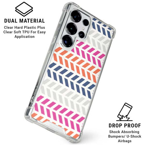Striped Chevron Galaxy S26 Ultra Clear Case