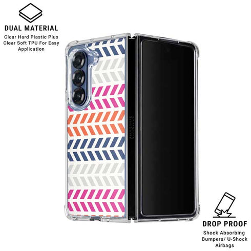 Striped Chevron Galaxy Z Fold7 Clear Case