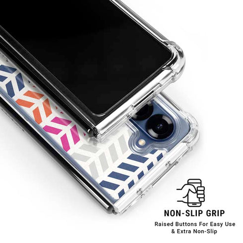 Striped Chevron Galaxy Z Fold7 Clear Case