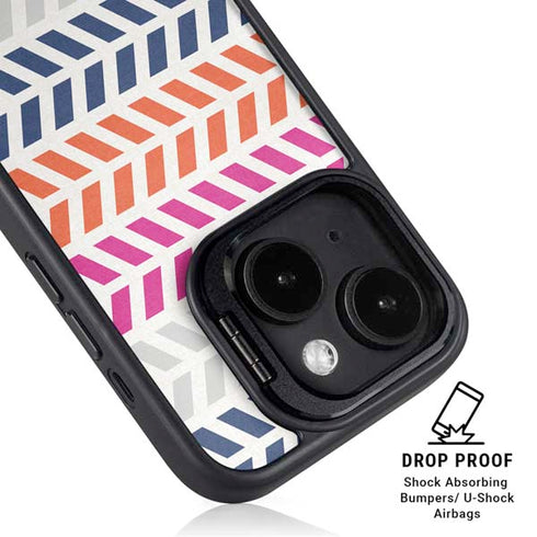 Striped Chevron iPhone 14 Plus Kickstand Case