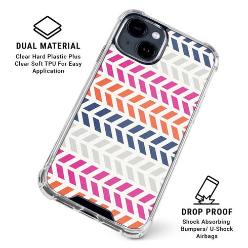 Striped Chevron iPhone 15 Clear Case