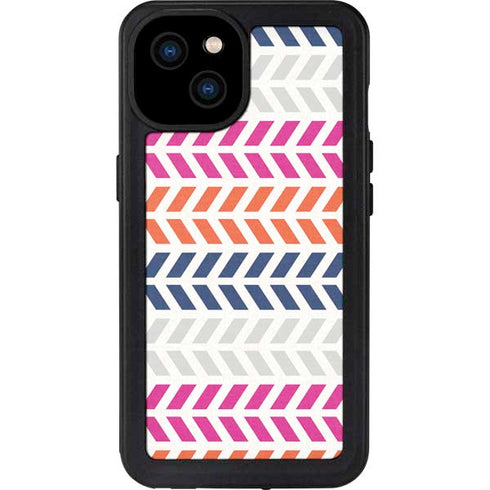 Striped Chevron iPhone 15 Plus Waterproof Case