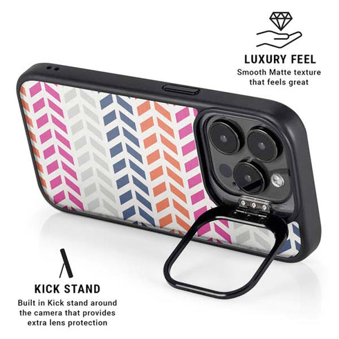 Striped Chevron iPhone 15 Pro Kickstand Case