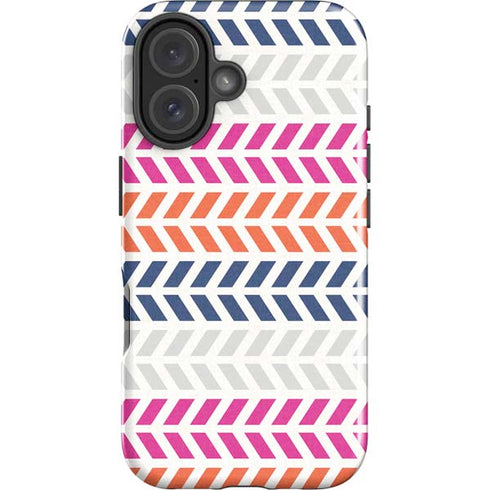 Striped Chevron iPhone 16 Plus Impact Case