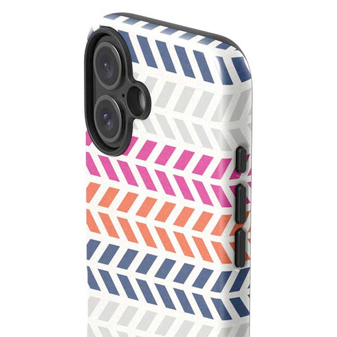 Striped Chevron iPhone 16 Plus Impact Case