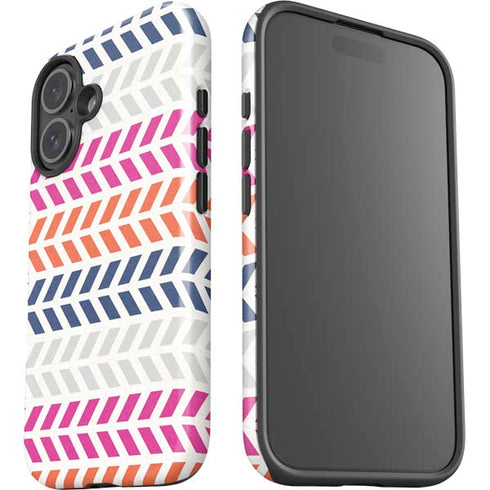 Striped Chevron iPhone 16 Plus Impact Case