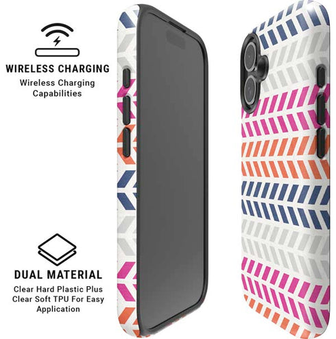 Striped Chevron iPhone 16 Plus Magsafe Impact Case
