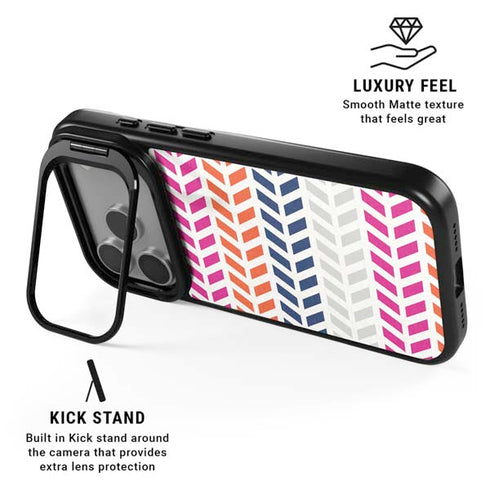 Striped Chevron iPhone 17 Pro Kickstand Case