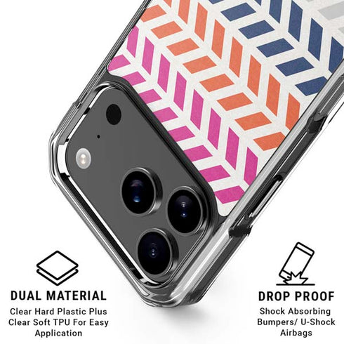 Striped Chevron iPhone 18 Pro Clear Case