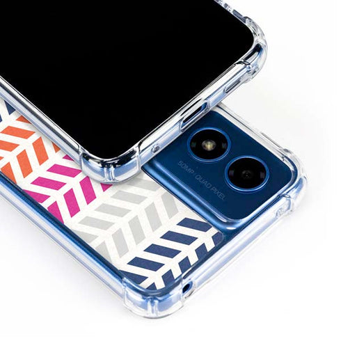 Striped Chevron Moto G Play 4G (2024) Clear Case