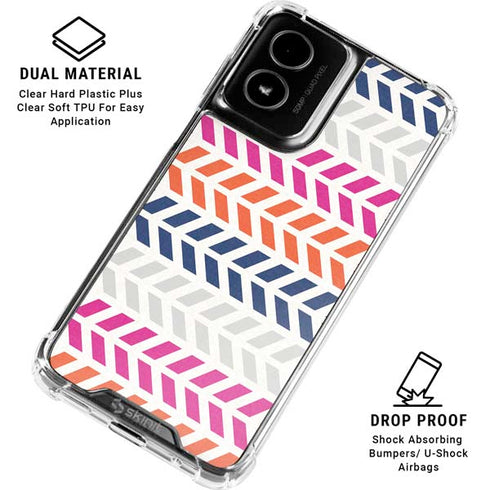 Striped Chevron Moto G Power 5G (2024) Clear Case