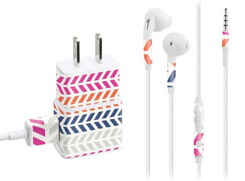 Striped Chevron Phone Charger Skin