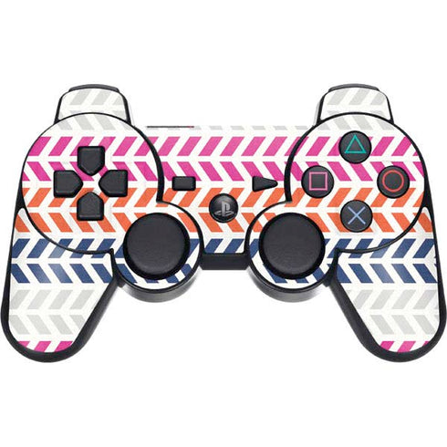Striped Chevron PS3 Dual Shock wireless controller Skin