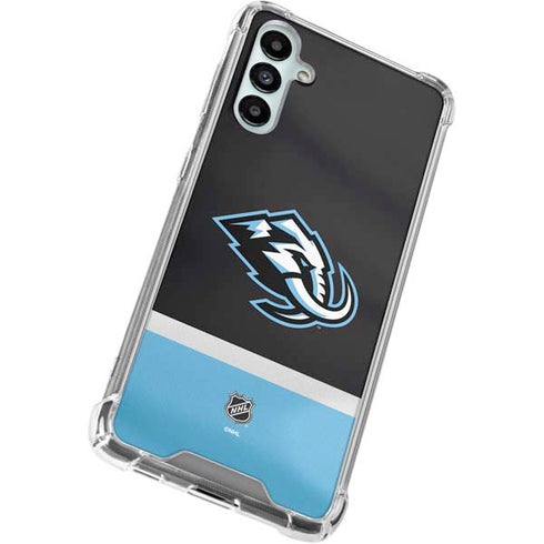 NHL Utah Mammoth Striped Jersey Galaxy A15 5G Clear Case
