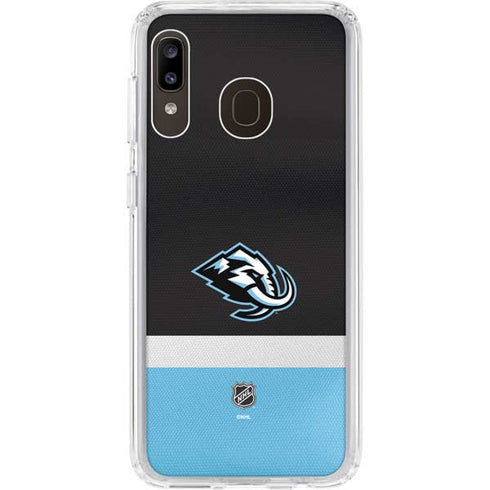 NHL Utah Mammoth Striped Jersey Galaxy A20 Clear Case