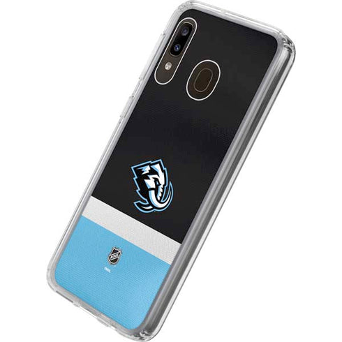 NHL Utah Mammoth Striped Jersey Galaxy A20 Clear Case