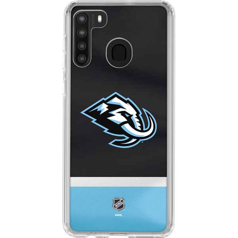 NHL Utah Mammoth Striped Jersey Galaxy A21 Clear Case
