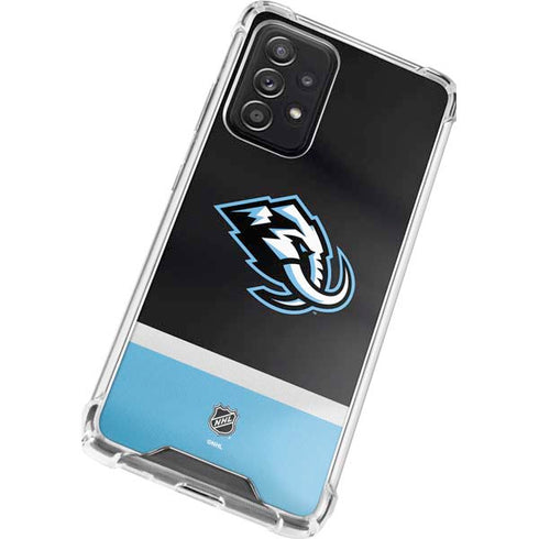 NHL Utah Mammoth Striped Jersey Galaxy A72 5G Clear Case