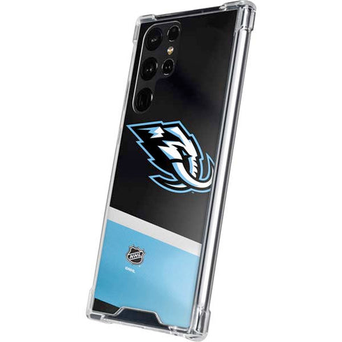 NHL Utah Mammoth Striped Jersey Galaxy S22 Ultra Clear Case