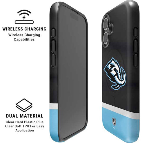 NHL Utah Mammoth Striped Jersey iPhone 16 Plus Magsafe Impact Case