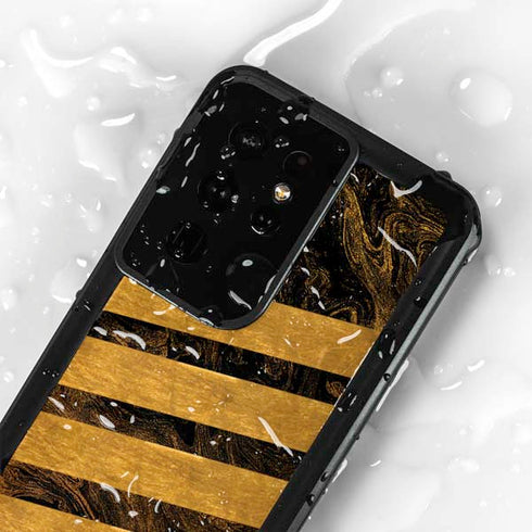 Striped Marble Galaxy S24 Ultra Waterproof Case