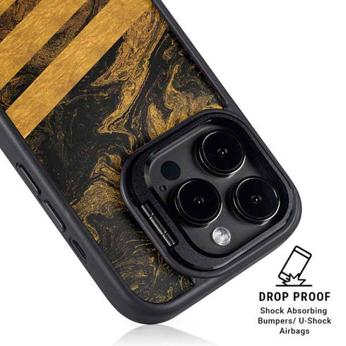 Striped Marble iPhone 14 Pro Kickstand Case