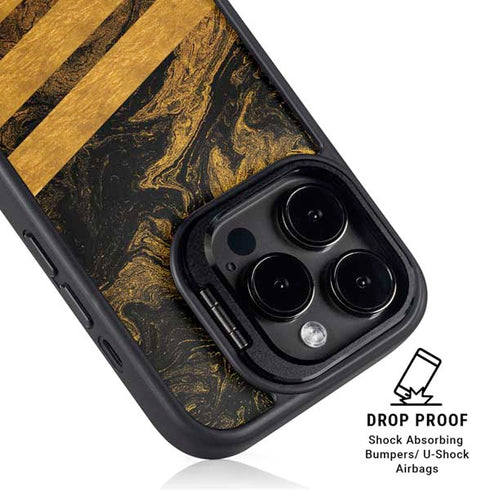 Striped Marble iPhone 14 Pro Max Kickstand Case