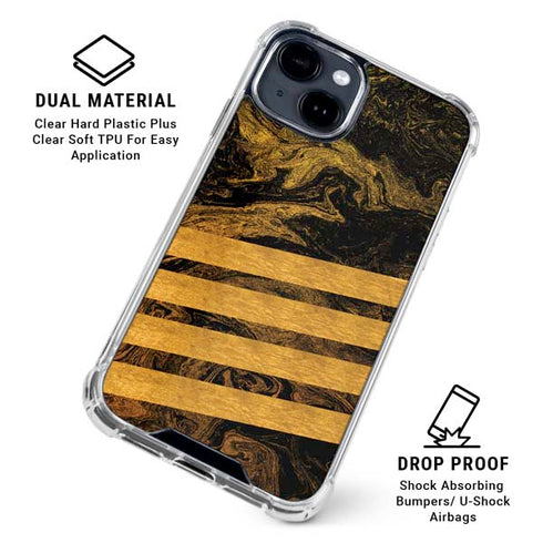 Striped Marble iPhone 15 Clear Case