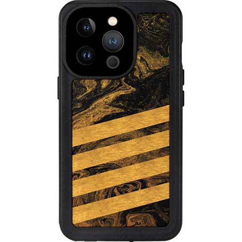 Striped Marble iPhone 15 Pro Waterproof Case
