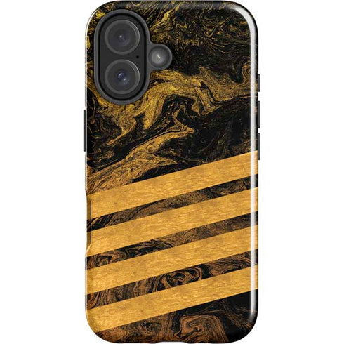 Striped Marble iPhone 16 Plus Impact Case