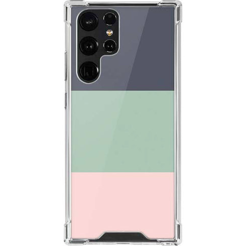Striped Spring Colors Galaxy S22 Ultra Clear Case