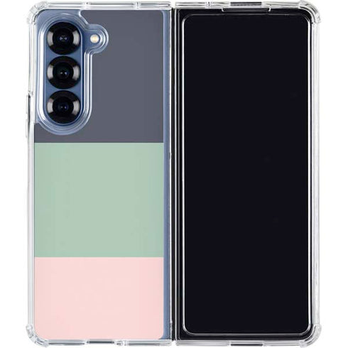 Striped Spring Colors Galaxy Z Fold6 Clear Case